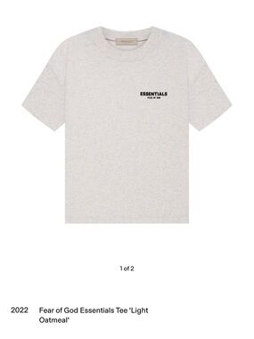 ESSENTIALS Men's Short Sleeve Crewneck T-Shirt in oatmeal